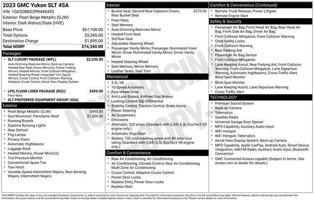 GMC Yukon SLT 4WD 2023