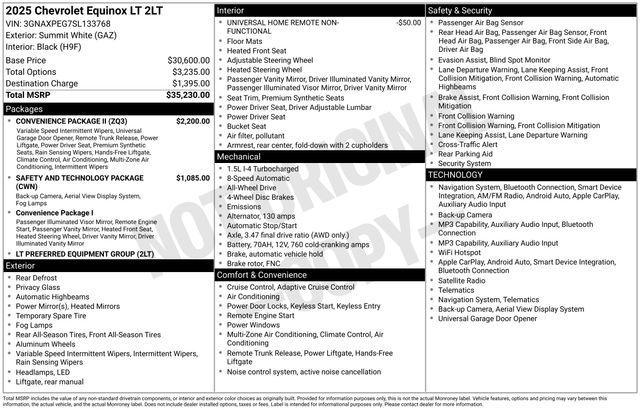 Chevrolet Equinox LT AWD 2025