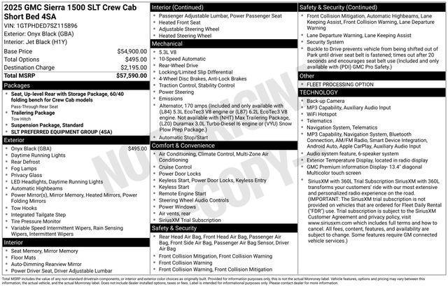 GMC Sierra 1500 SLT Crew Cab 2WD 2025