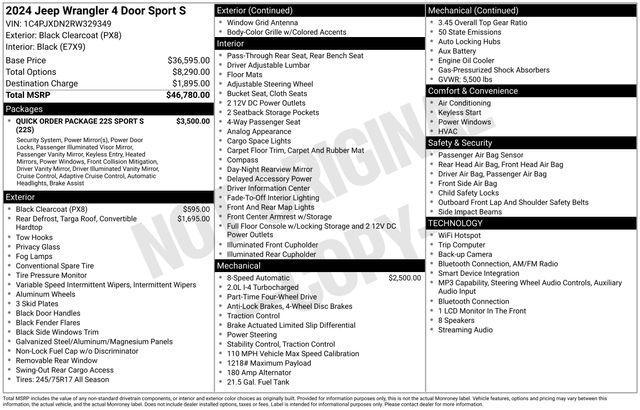 Jeep Wrangler Sport 2024
