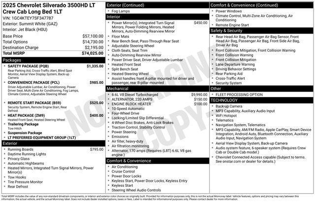 Chevrolet Silverado 3500HD LT Crew Cab 4WD 2025