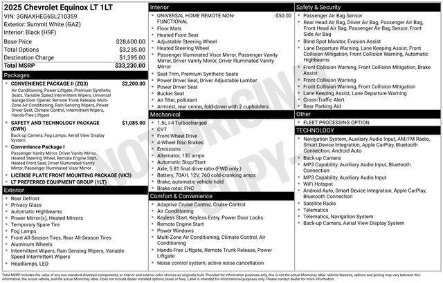 Chevrolet Equinox LT 2WD 2025