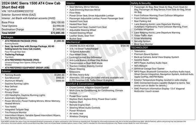 GMC Sierra 1500 AT4 Crew Cab 4WD 2024