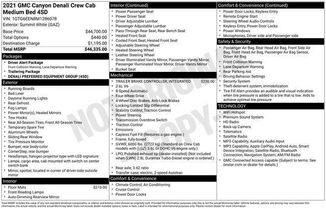 GMC Canyon Denali Crew Cab Long Box 4WD 2021