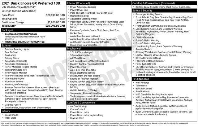 Buick Encore GX Preferred AWD 2021