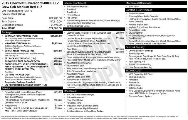 Chevrolet Silverado 2500HD LTZ Crew Cab Long Box 4WD 2019