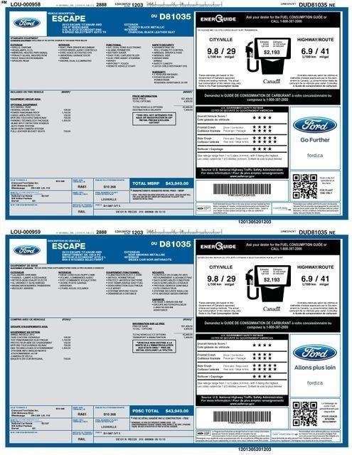 Ford Escape Titanium 4WD 2013