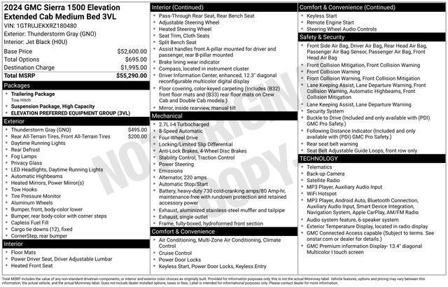 GMC Sierra 1500 Elevation Double Cab 4WD w/3VL 2024
