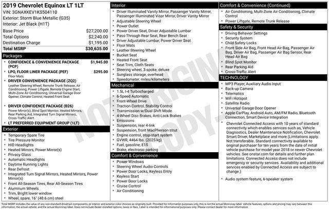 Chevrolet Equinox LT 2WD 2019