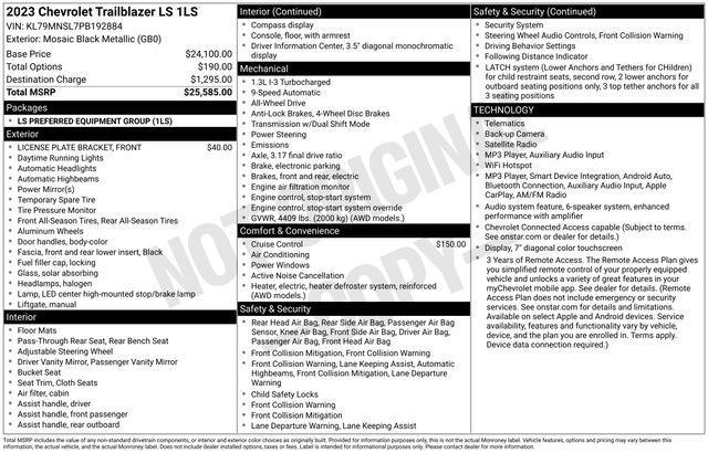 Chevrolet TrailBlazer LS AWD 2023