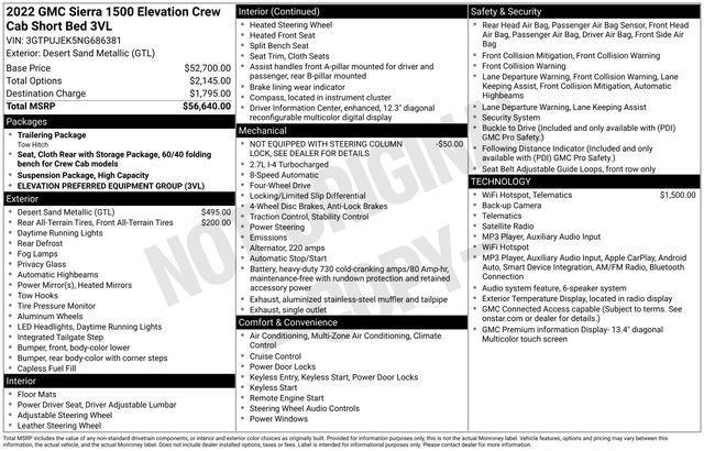 GMC Sierra 1500 Elevation L Crew Cab 4WD 2022