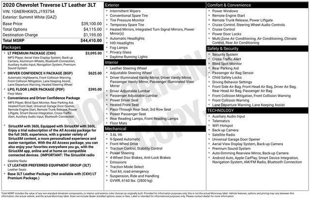 Chevrolet Traverse LT Leather FWD 2020