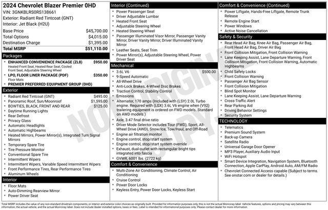 Chevrolet Blazer Premier AWD 2024
