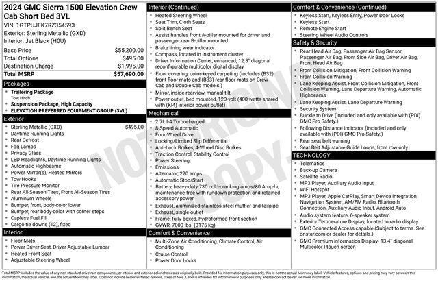 GMC Sierra 1500 Elevation L Crew Cab 4WD 2024