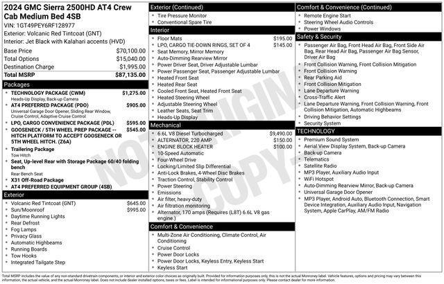GMC Sierra 2500HD AT4 Crew Cab 4WD 2024