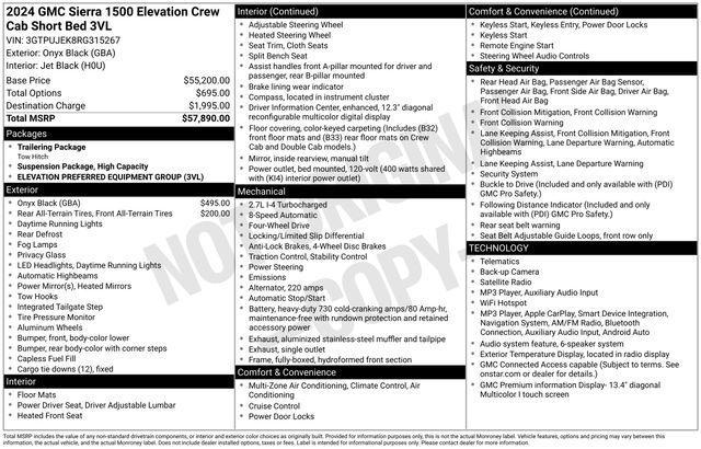 GMC Sierra 1500 Elevation L Crew Cab 4WD 2024