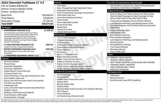 Chevrolet TrailBlazer LT AWD 2024
