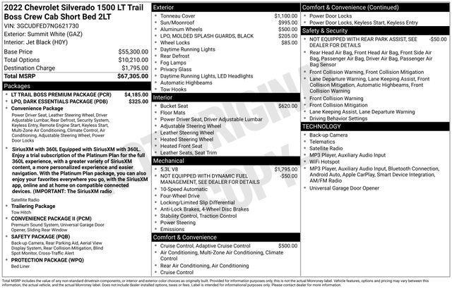 Chevrolet Silverado 1500 Trail Boss LT Crew Cab 4WD 2022