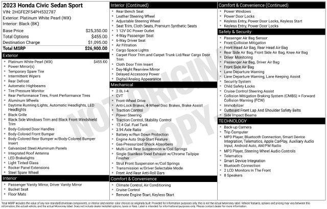 Honda Civic Sport 2023