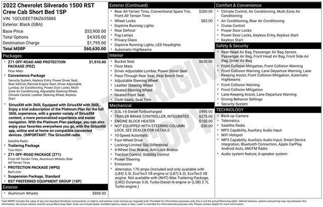Chevrolet Silverado 1500 RST Crew Cab 4WD 2022