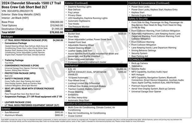 Chevrolet Silverado 1500 Trail Boss LT Crew Cab 4WD 2024