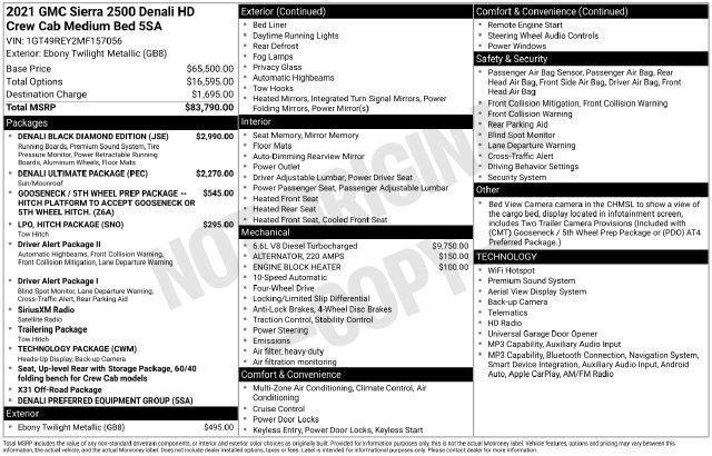 GMC Sierra 2500HD Denali Crew Cab 4WD 2021
