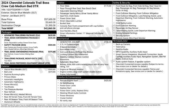 Chevrolet Colorado Trail Boss Crew Cab 4WD 2024