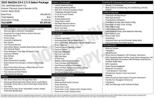 Mazda CX-5 Select 2025