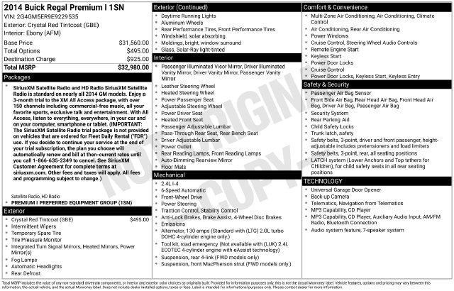Buick Regal Premium 1 w/ eAssist 2014