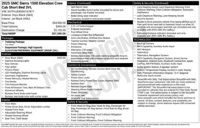 GMC Sierra 1500 Elevation L Crew Cab 4WD 2025