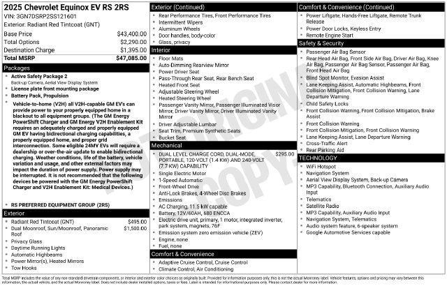 Chevrolet Equinox EV 2RS 2025