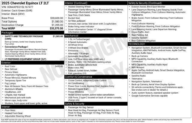 Chevrolet Equinox LT AWD 2025