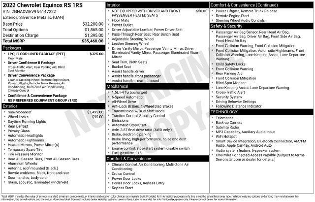 Chevrolet Equinox RS AWD 2022