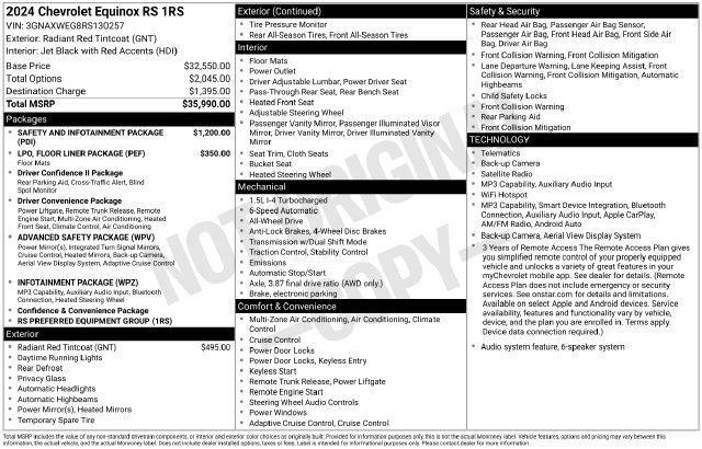 Chevrolet Equinox RS 2024