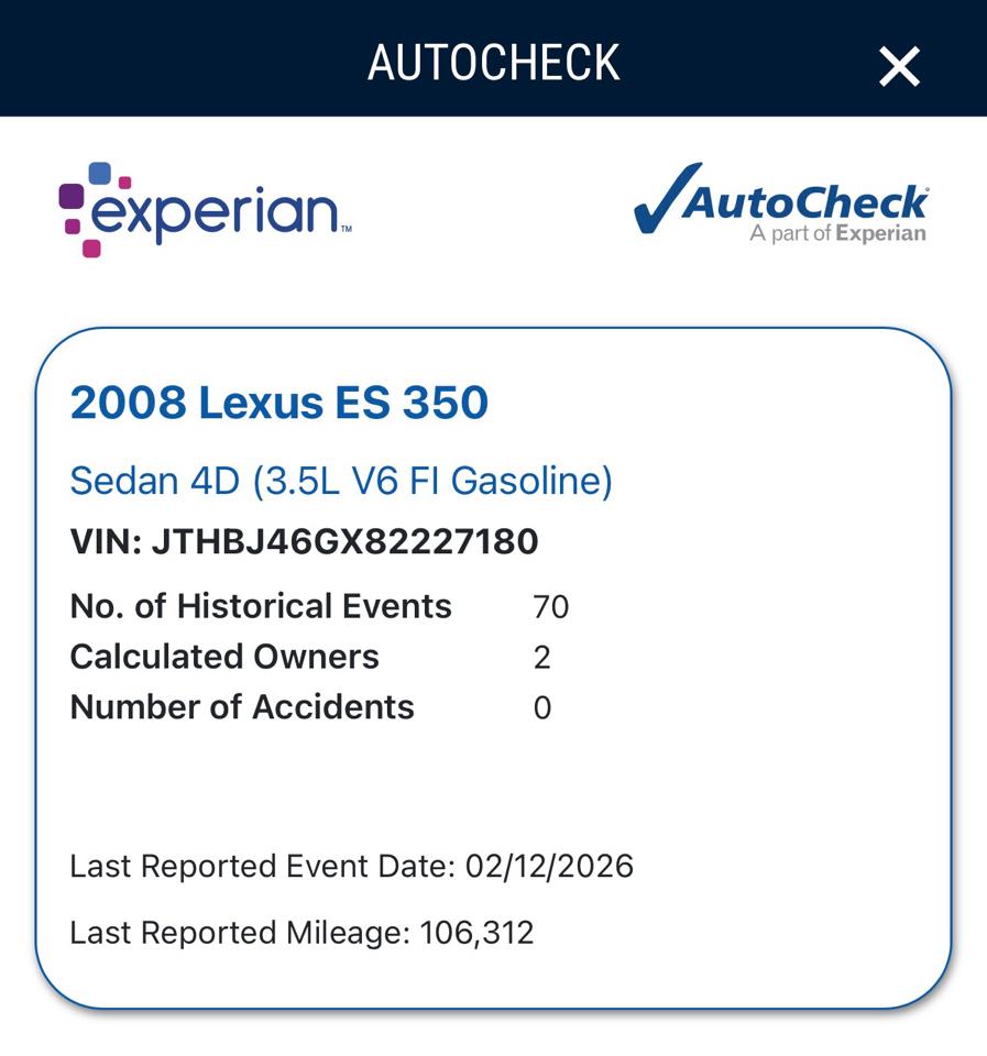 Lexus ES 350 Sedan 2008