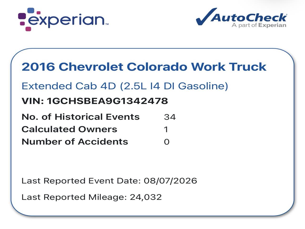 Chevrolet Colorado Work Truck 2WD 2016