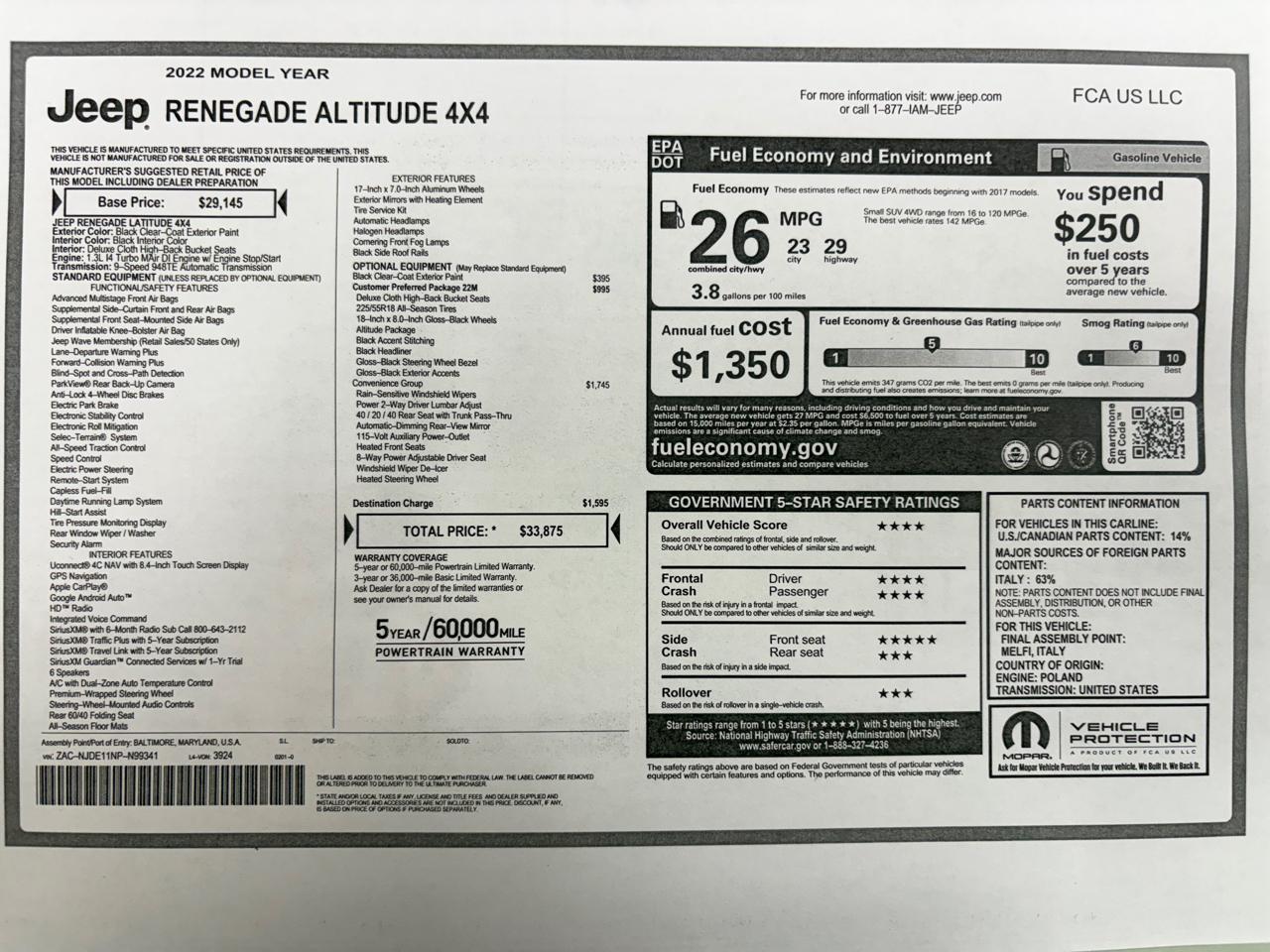 Jeep Renegade Altitude 4x4 2022