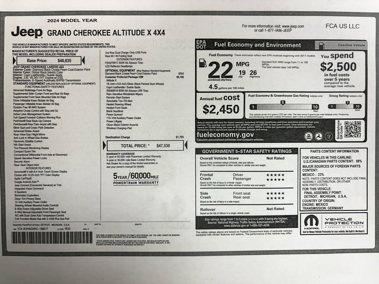 Jeep Grand Cherokee Altitude X 4x4 2024