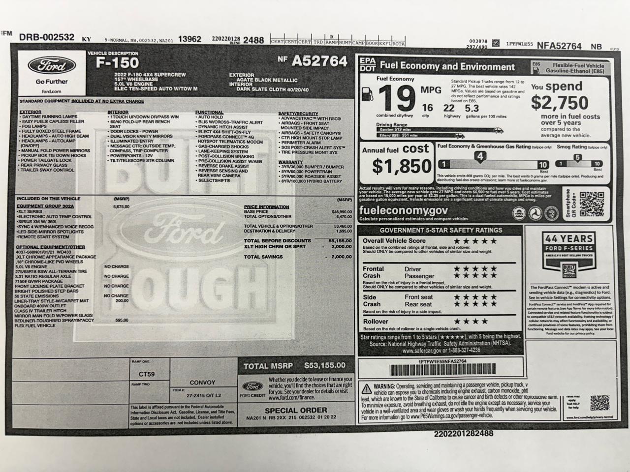 Ford F-150 XLT 4WD SuperCrew 5.5' Box 2022
