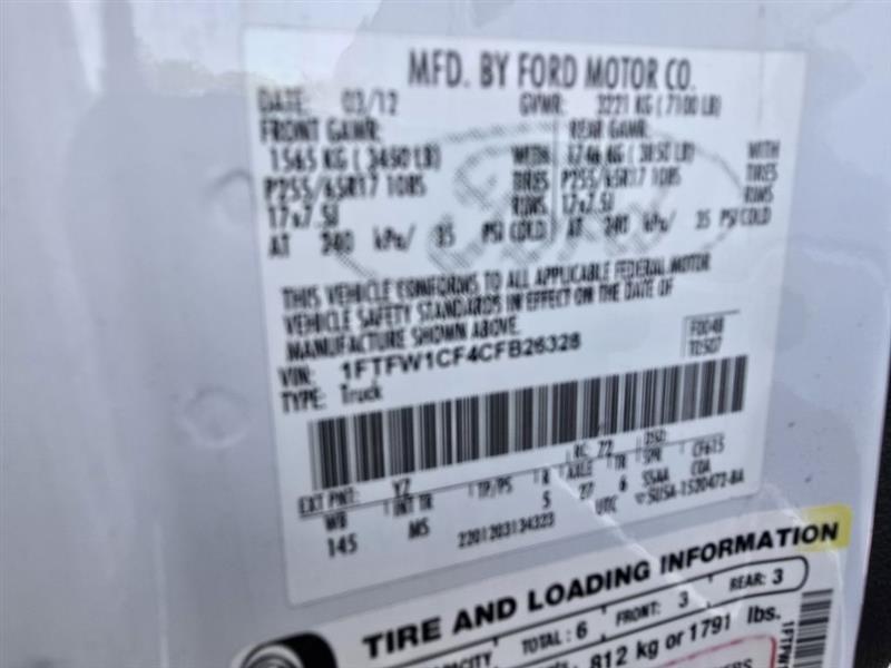 Ford F150 XL SuperCrew 5.5-ft. Bed 2WD 2012