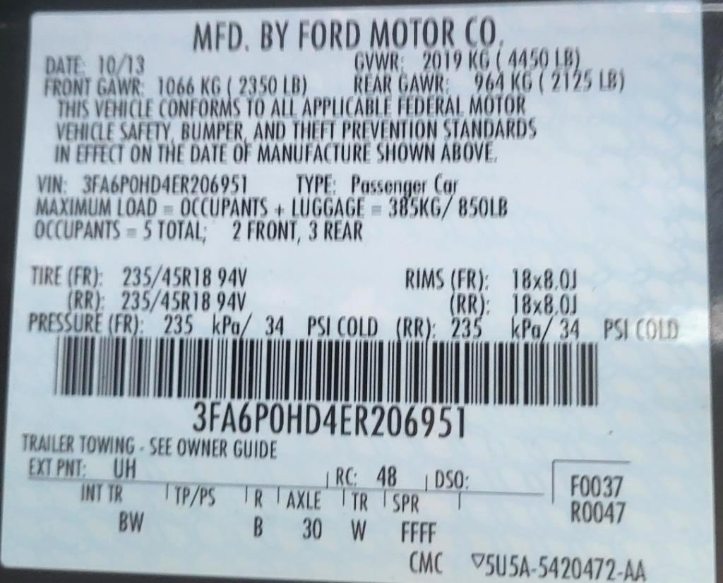 Ford Fusion SE 2014