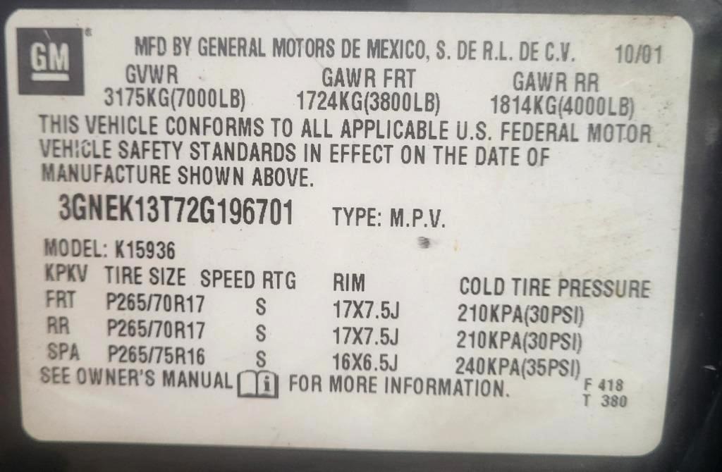 Chevrolet Avalanche 1500 4WD 2002