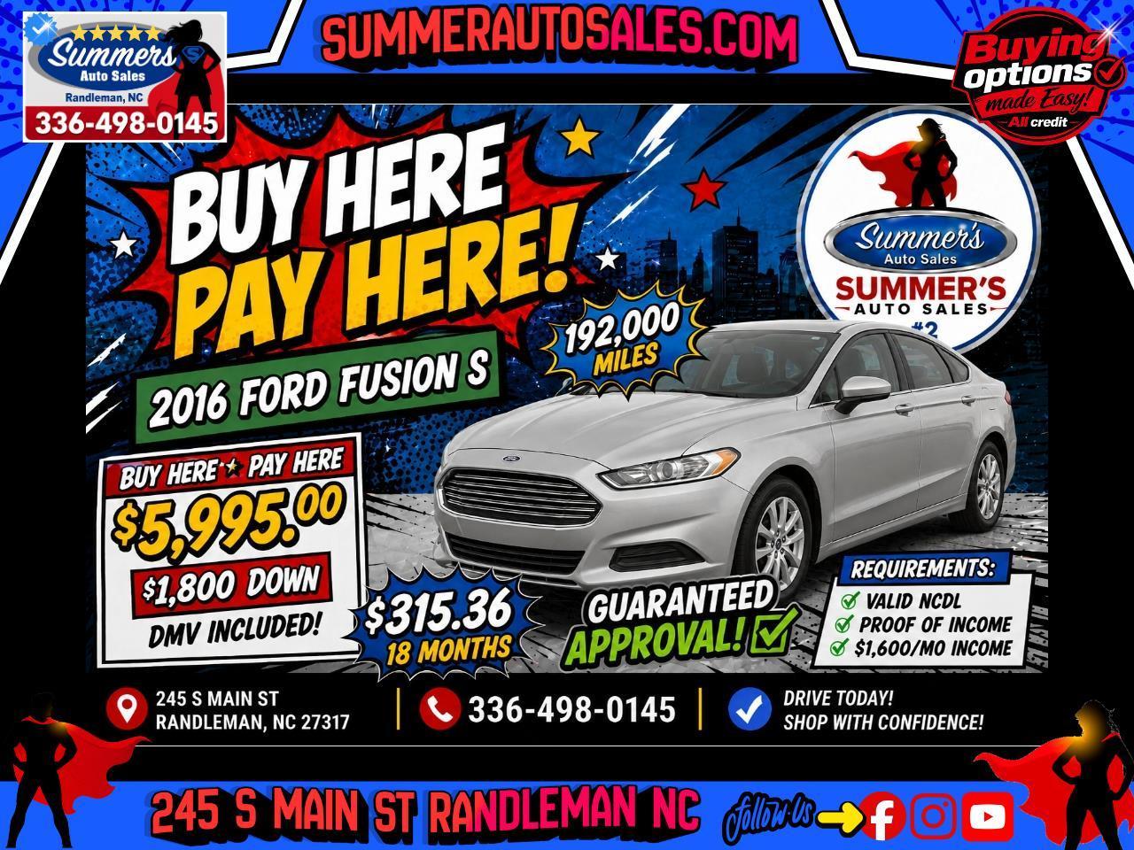 Ford Fusion S 2016