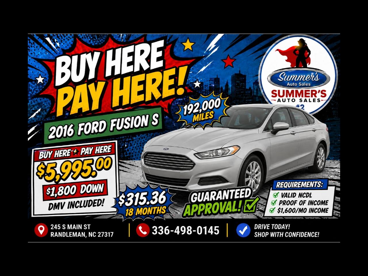 Ford Fusion S 2016