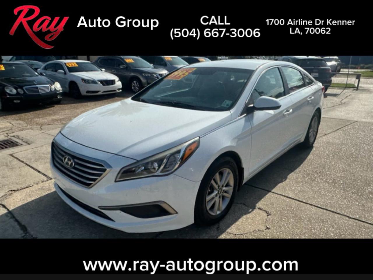 White 2016 Hyundai Sonata Sedan Front-Wheel Drive 6-Speed Automatic