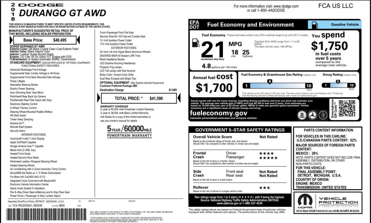 Dodge Durango GT AWD 2018