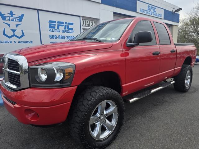 Red 2008 Dodge RAM 1500 Pickup Truck Four-Wheel Drive 5-Speed Automatic