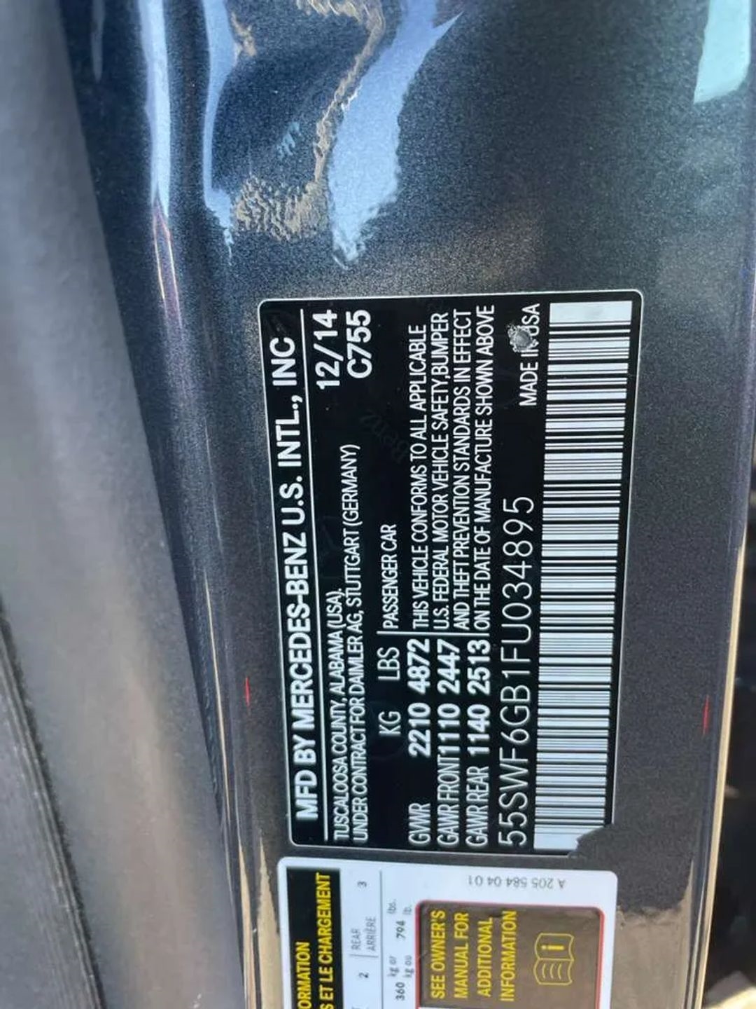 Mercedes-Benz C-Class 4dr Sdn C 400 4MATIC 2015