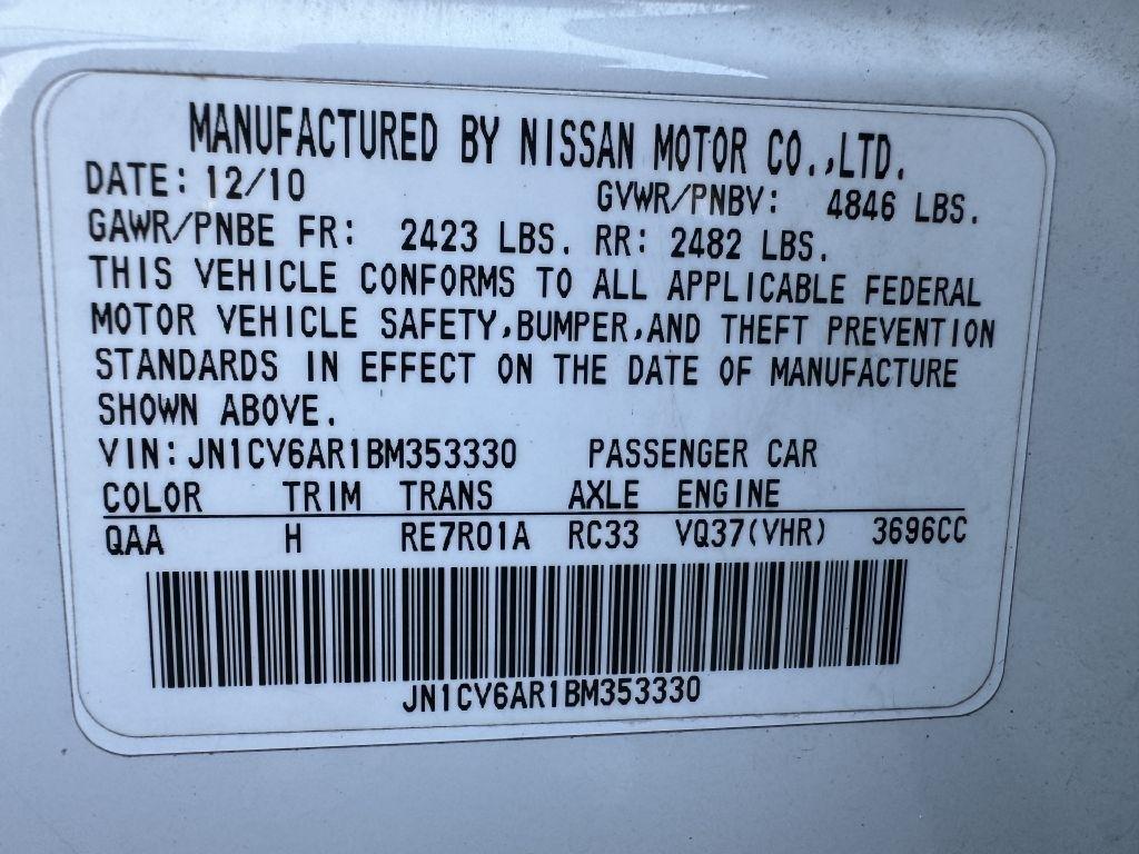 Infiniti G Sedan G37x AWD 2011