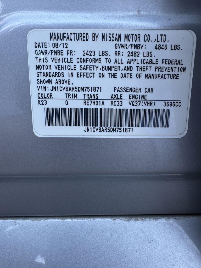 Infiniti G Sedan 37x AWD 2013